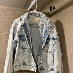 Denim Jacket with Distressed Details